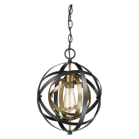Trans Globe One Light Pendant-Orbital Small Cage-A 10790 AG/BK